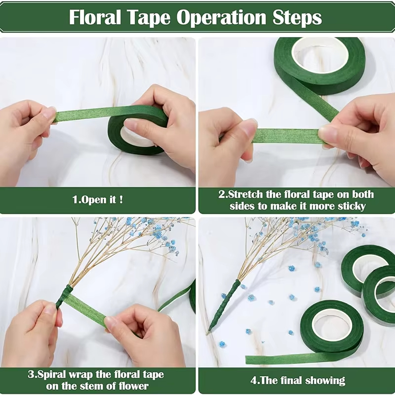 20 야드 그린 꽃다발 꽃 테이프 자체 접착 포장지 테 - Floral Tape Green 리뷰 및 가격