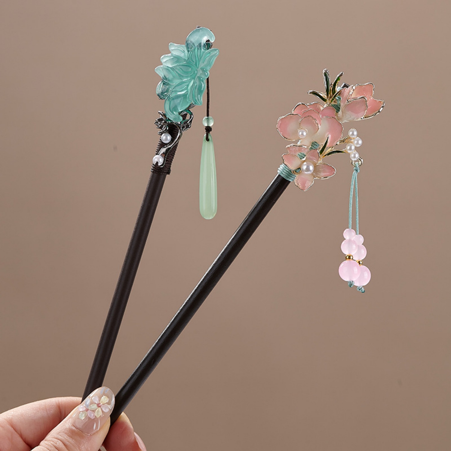 여성을위한 빈티지 꽃 머리핀 우아한 나무 꽃 머리 스틱 - Florist Supplies 리뷰 및 가격