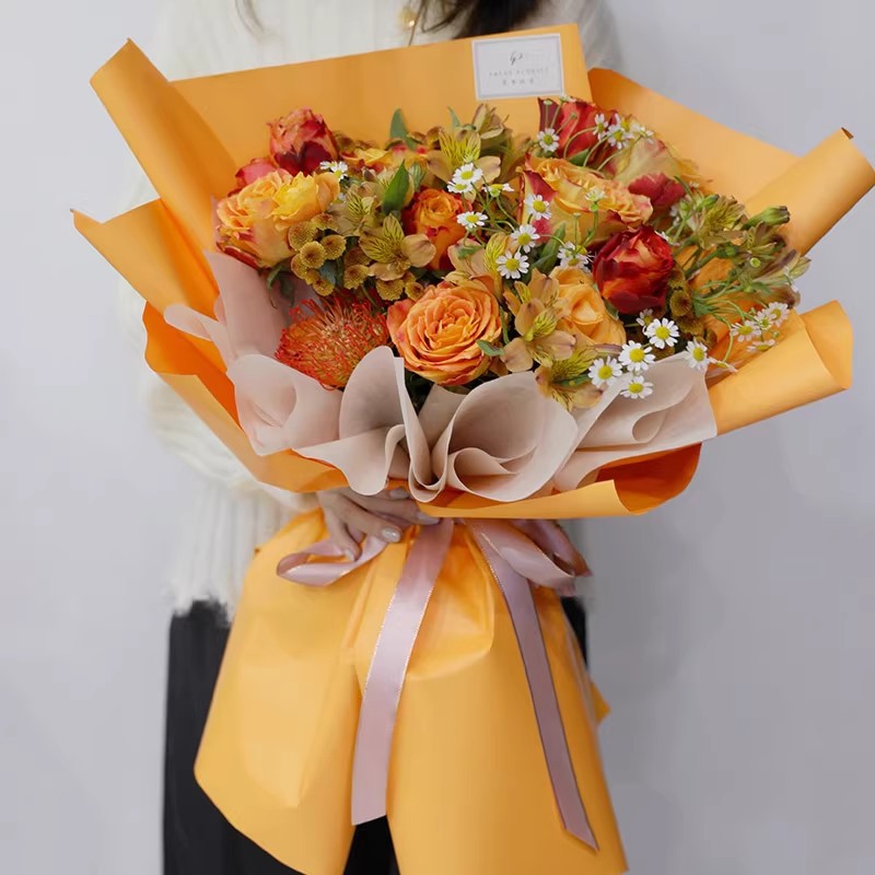 한국어 스타일 단색 종이 단색 Ou Ya 종이 꽃 포장 - Florist Flower Supply 리뷰 및 가격