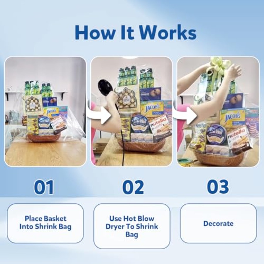 선물 바구니용 수축 포장 백 10개 24x30인치 대형 - Cellophane Wrap Clear 리뷰 및 가격