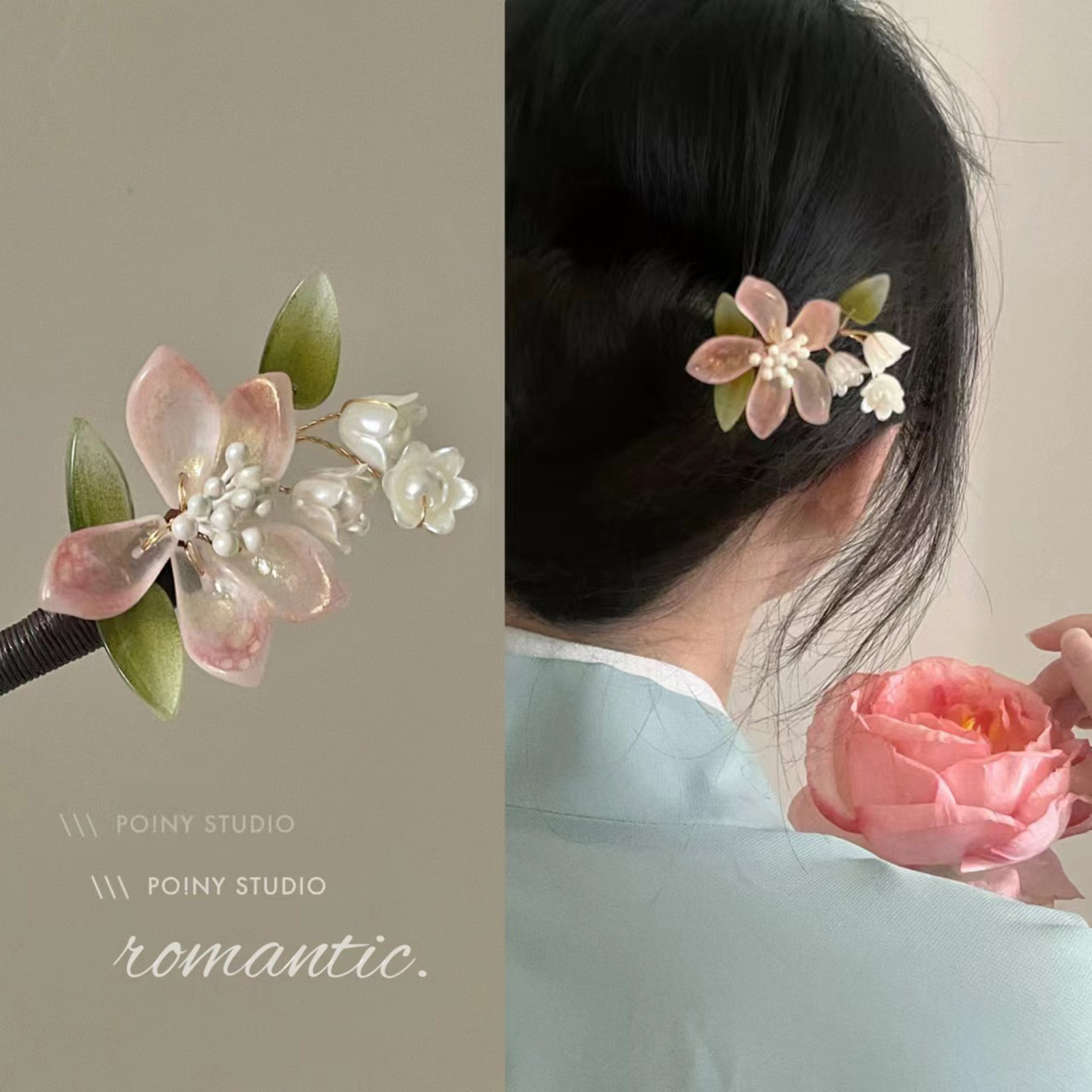 중국 스타일 꽃 태슬 머리핀 빈티지 나무 꽃 진주 헤어 - Florist Supplies 리뷰 및 가격