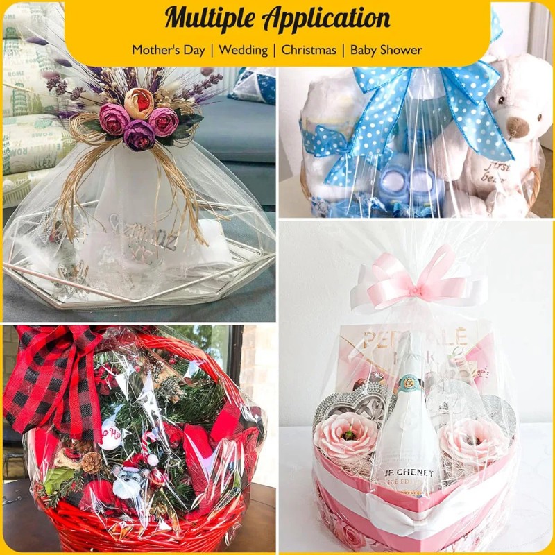 1/2pc 투명 셀로판 랩 롤-선물 바구니, 꽃다발,  - Cellophane Wrap Clear 리뷰 및 가격