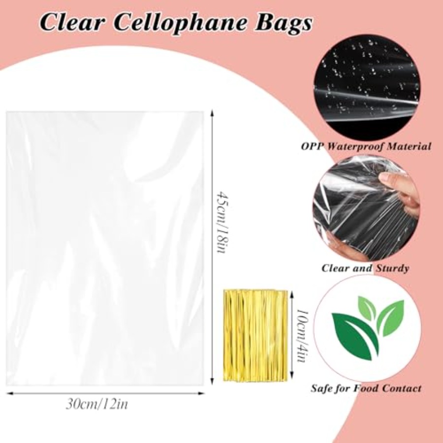 60개 셀로판 선물 포장지 12x18인치 투명 간식 포 - Cellophane Wrap Clear 리뷰 및 가격