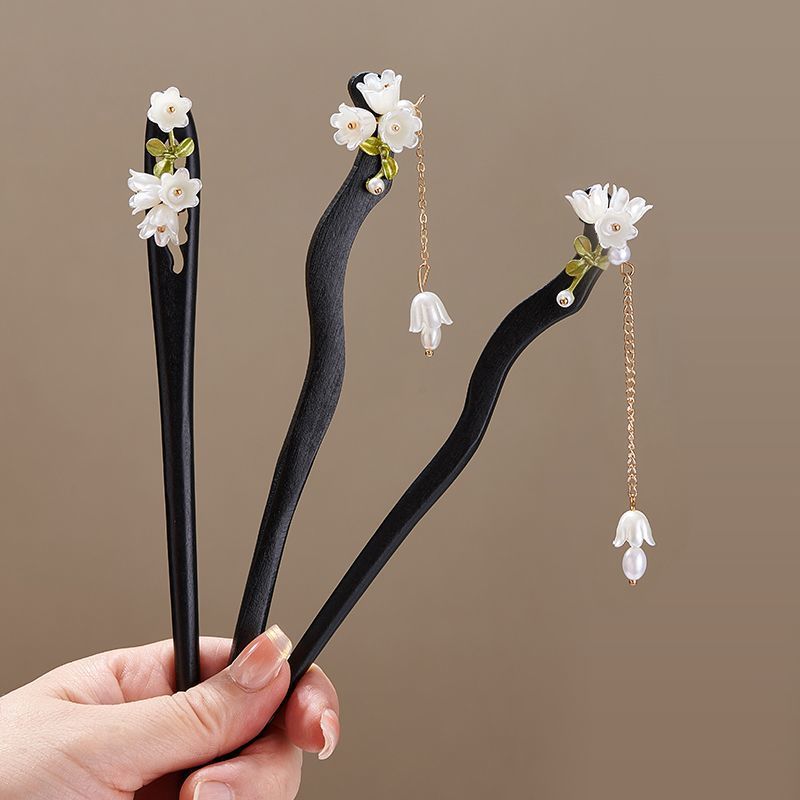 나무 꽃 머리핀 빈티지 은방울꽃 롱 태슬 헤어 스틱 여 - Florist Supplies 리뷰 및 가격