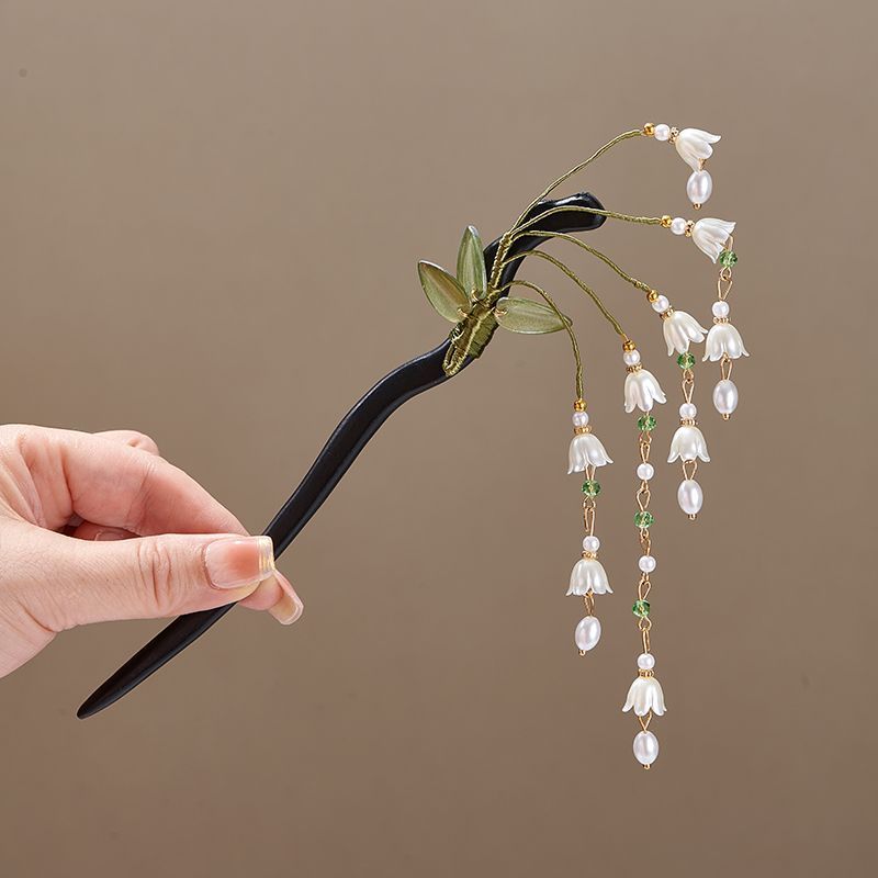 나무 꽃 머리핀 빈티지 은방울꽃 롱 태슬 헤어 스틱 여 - Florist Supplies 리뷰 및 가격