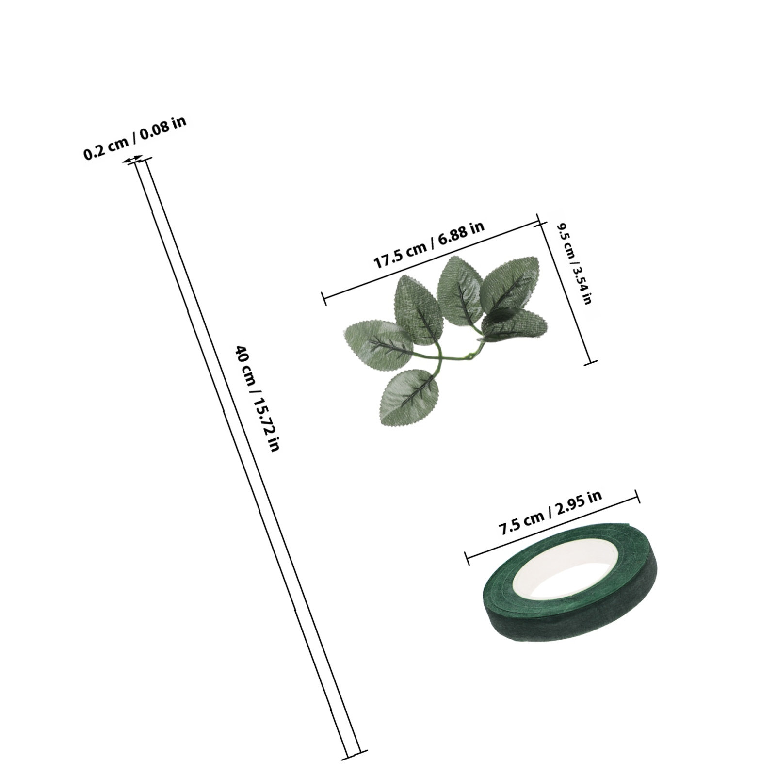 20개 꽃꽂이 키트 인조 녹색 잎 줄기 꽃 테이프 DI - Floral Tape Green 리뷰 및 가격