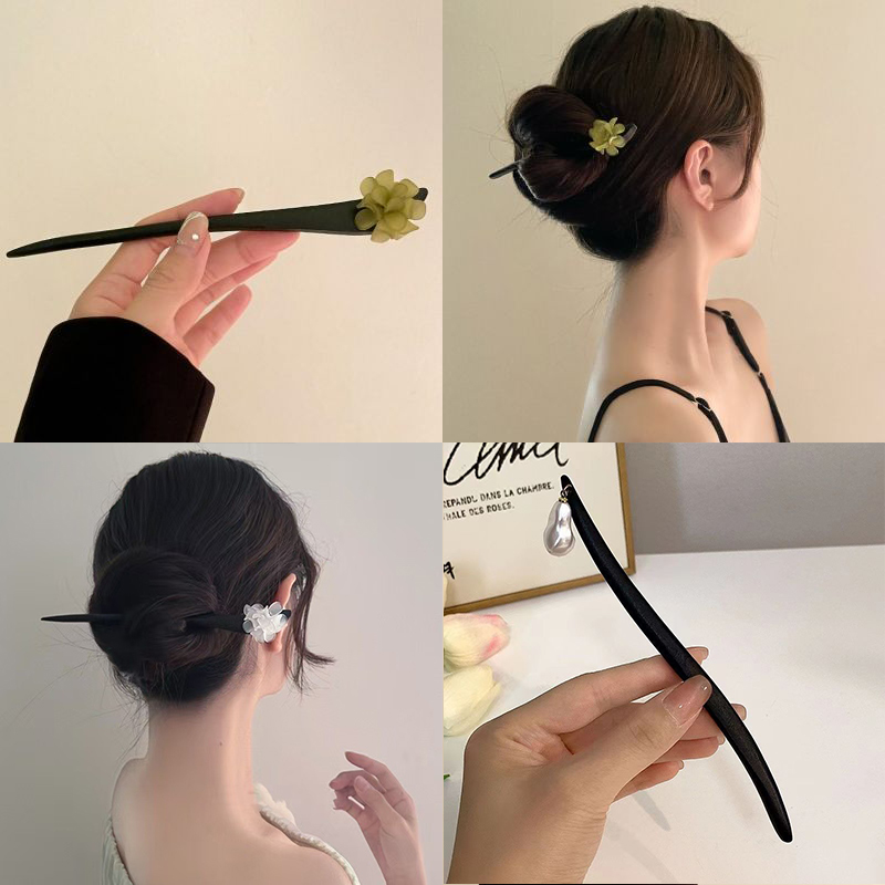 빈티지 중국 스타일 나무 꽃 머리 스틱 여성을위한 진주 - Florist Supplies 리뷰 및 가격