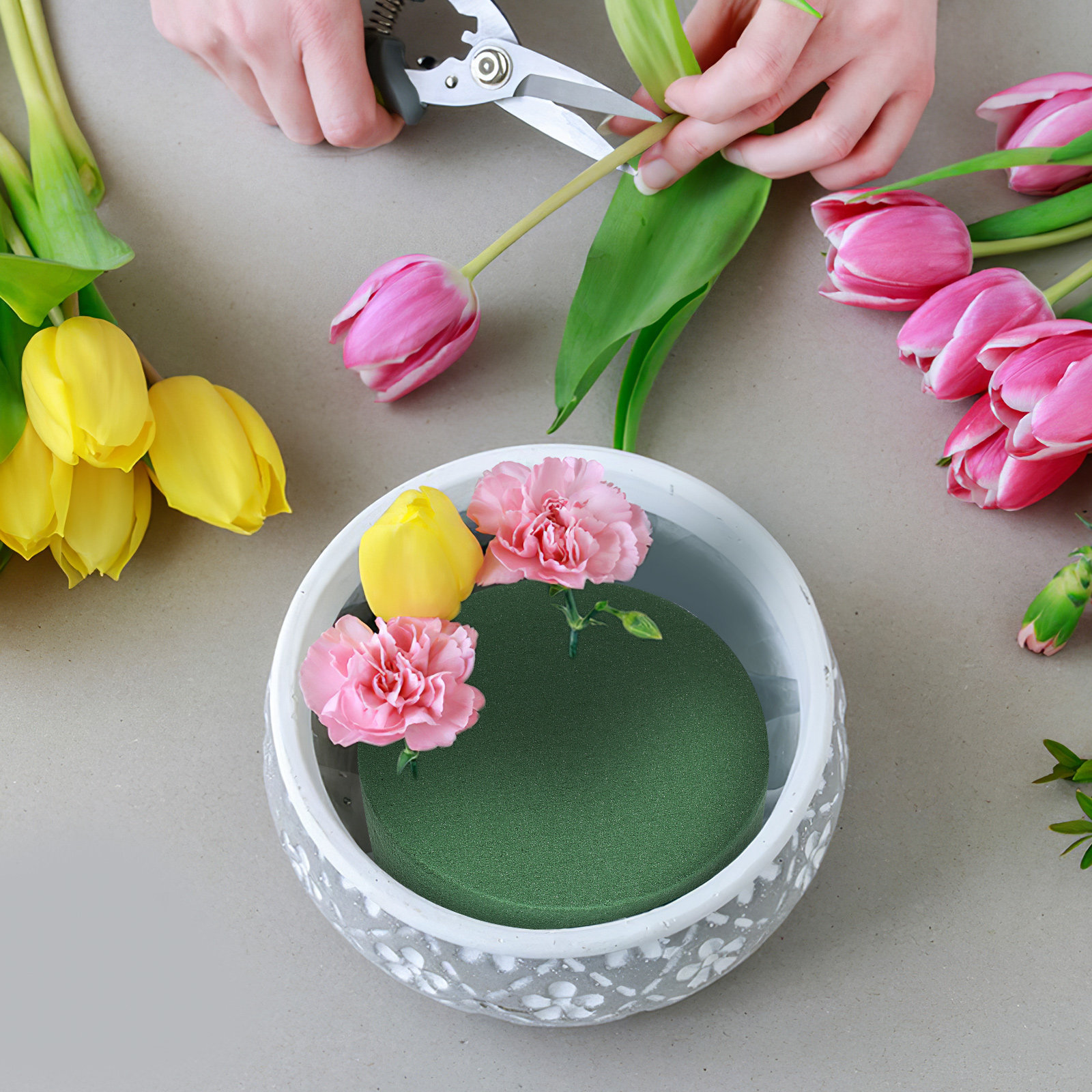 4개입 플로리스트 폼 꽃꽂이용 흡수성 원형 플로럴 폼  - Supply For Florist 리뷰 및 가격