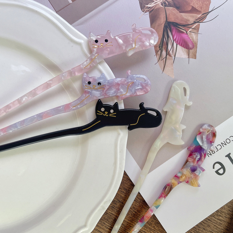 여자를위한 중국 스타일 머리핀 크리 에이 티브 고양이  - Florist Supplies 리뷰 및 가격